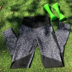 Adidas climalite leggings black /mesh splatter